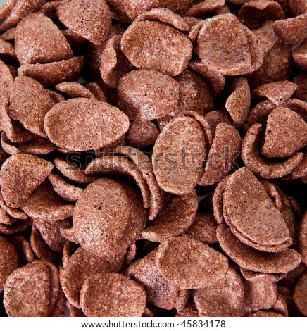 Texture of chocolate cereal. Food image background