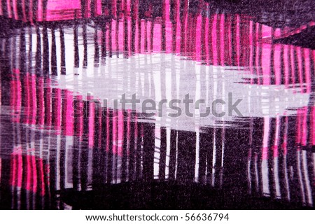 Purple, black and white abstract shapes. fabric background