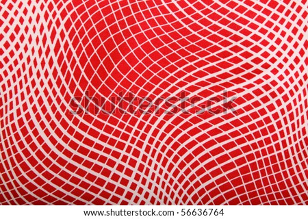 Red and white background, Abstract shapes of a fabric