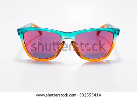 Colorful Sunglasses with white background