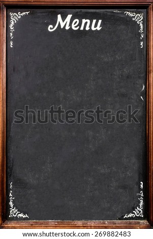 A blackboard used as menu, in an Italian restaurant.