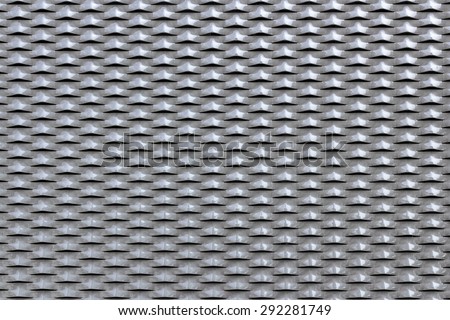 Perforated panel, painted with gloss gray tint.