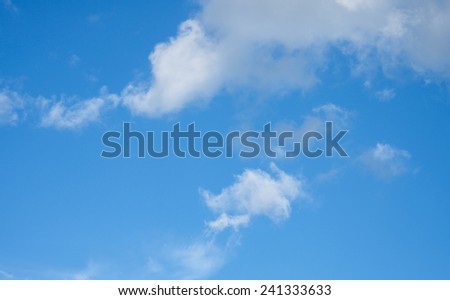 Beautiful cloud with clear blue sky for peaceful and relaxation background