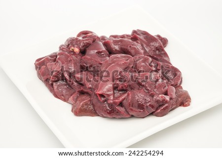 Fresh and raw pig\'s liver as ingredient for cooking local food with nutrition and good taste