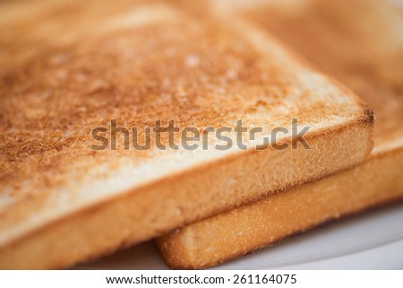 Toasted bread for light meal or breakfast for food background