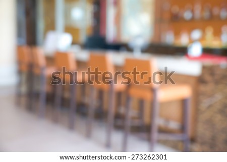 De focused or blurred coffee shop or cafe for refreshment drink background