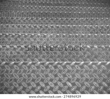 Close up of black and white metallic plate or sheet for texture background