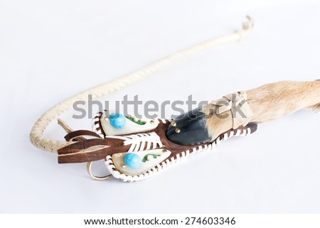 Ceremony horsewhip made from sheep\'s hoof