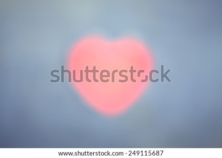Blur red heart: Abstract background ,Out of focus