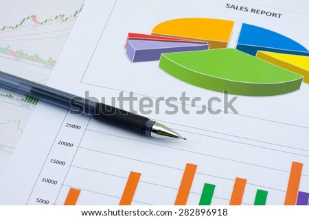 Analysis charts and graphs of sales -successful corporate business