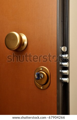 Closeup image of lock and key