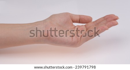 Women hand isolated on white background
