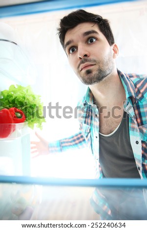 Searching something in refrigerator