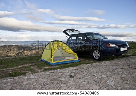 Car, tent camping, camping outdoor