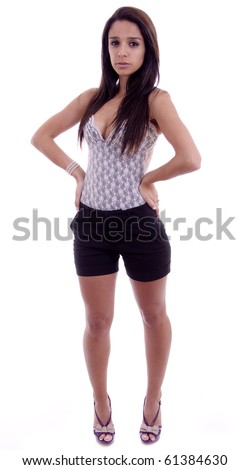 woman whole body, isolated on white