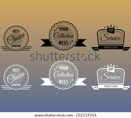 black and white vintage badges