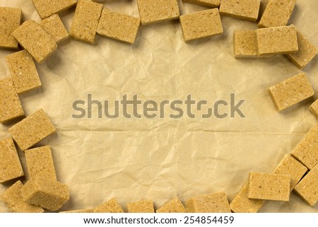brown sugar cubes on a brown background