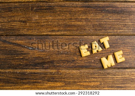 inscription made of cookies \