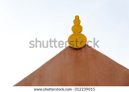 stack layered circle shape on building roof of indian sign meaning for faith in tradition
