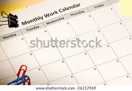 Work week countdown calendar