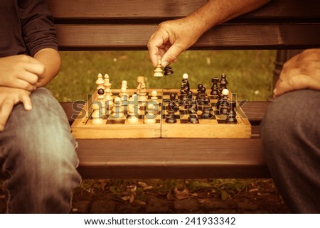 Playing chess in the park