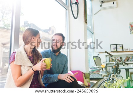 Young Couple in a cafe