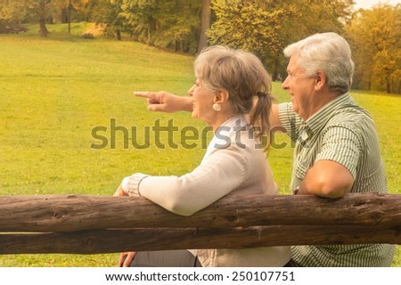 Senior couple in park