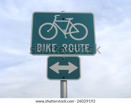 Bike route traffic sign.