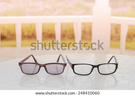 Blur background, A bit blur of glasses with blur background