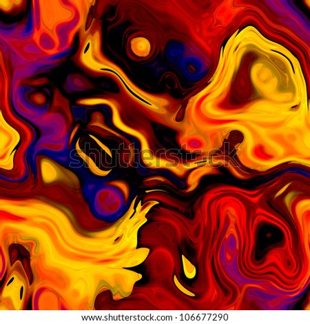 art chaos abstract bright colorful background in gold, red, orange and violet colors; seamless pattern