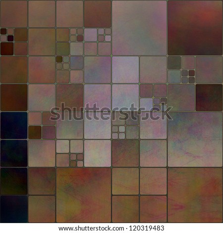 art abstract grunge, textured brown tiles background with perl, silver and golden colors; seamless pattern