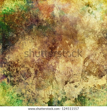 art abstract grunge textured background in beige, brown, orange and green colors