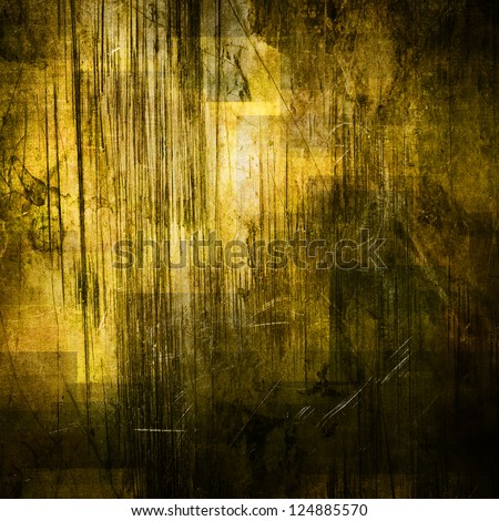 art abstract grunge graphic, dark golden and black textured background