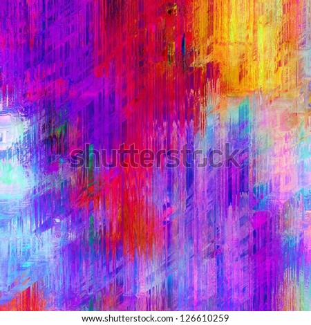 art abstract colorful chaotic striped pattern, background in bright fuchsia, magenta, pink, violet, blue and gold blots