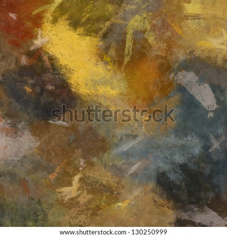 art abstract painted background in pastel colors, with yellow, orange, brown and blue-black blots