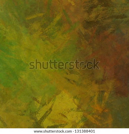 art abstract painted background in green, gold and brown colors