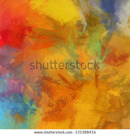 art abstract painted vibrant rainbow background with red, orange and yellow blots