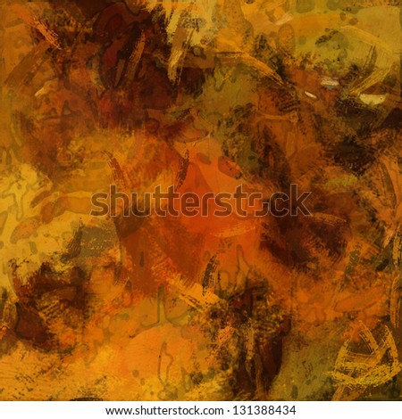 art abstract painted background with yellow, orange, red and brown colors