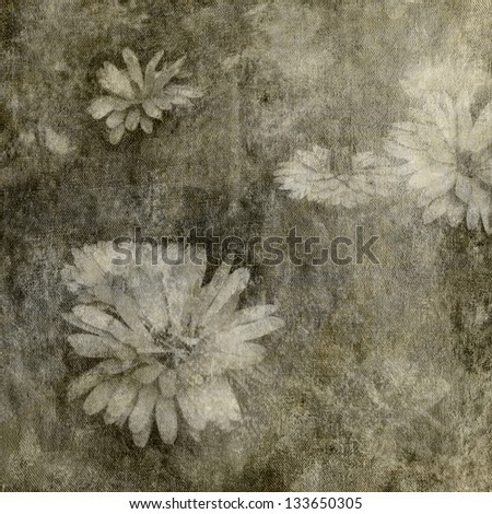 art floral blurred sepia background with asters