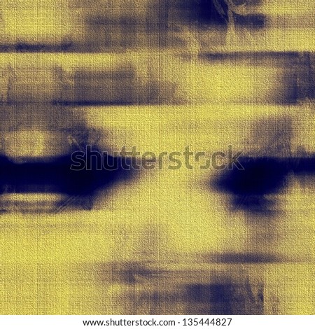 art abstract painted background on fabric texture in gold yellow and blue black colors