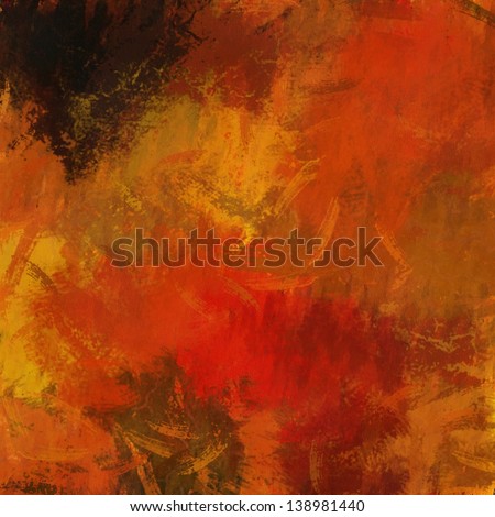art abstract painted background in gold and red colors