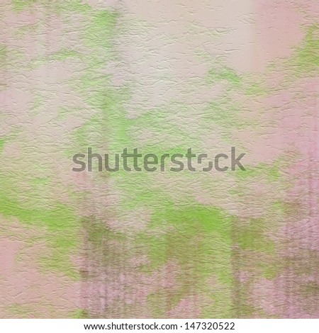 art abstract watercolor background on paper texture in light green and pink colors