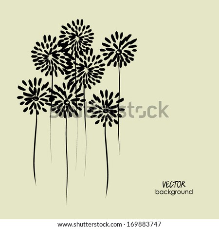 art sketched floral vector background with space for text