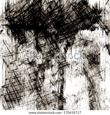 art abstract chaos graphic background in black and white