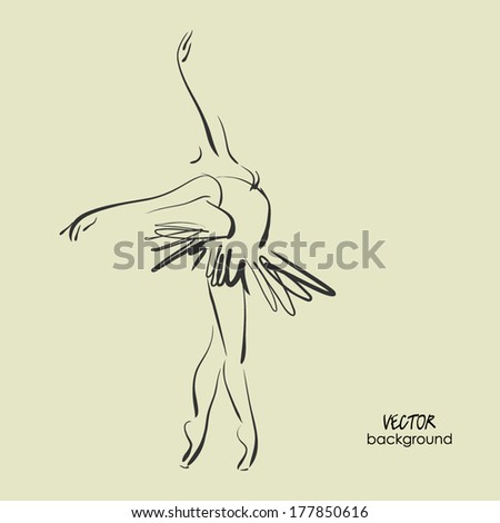 art sketched beautiful young ballerina in ballet pose on studio art sketched beautiful young ballerina in ballet pose on studio