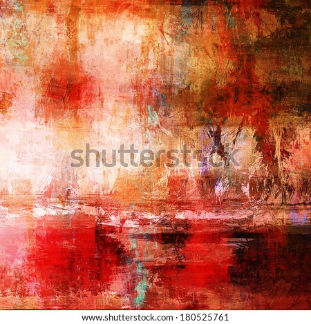 art abstract acrylic autumn background in red, orange, old gold, white, pink and brown colors