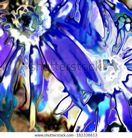 art floral vintage blurred background with white and blue asters