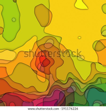 art colorful transperancy waves pattern background in yellow, orange, red and green colors