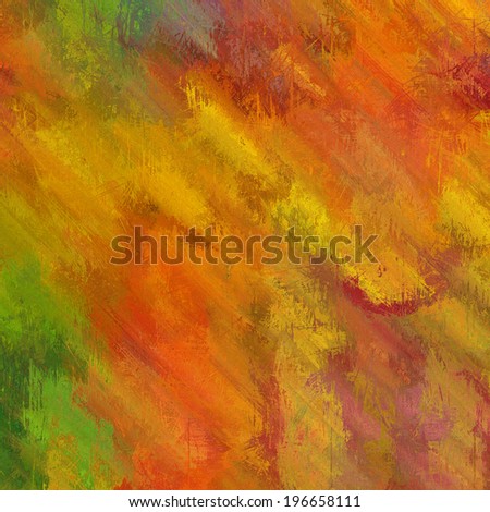 art abstract acrylic and pencil red, orange, green, brown and gold background