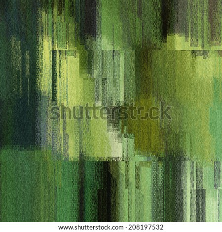 art abstract colorful pixels pattern background in green, gold and black colors